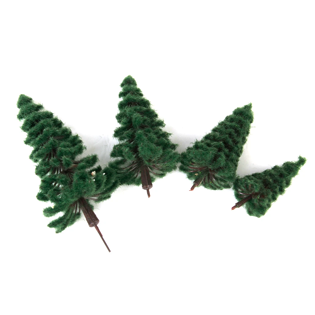 Pack Of 16pcs Model Trees With Dark Green Leaves Model Landscape Appearance With Realistic