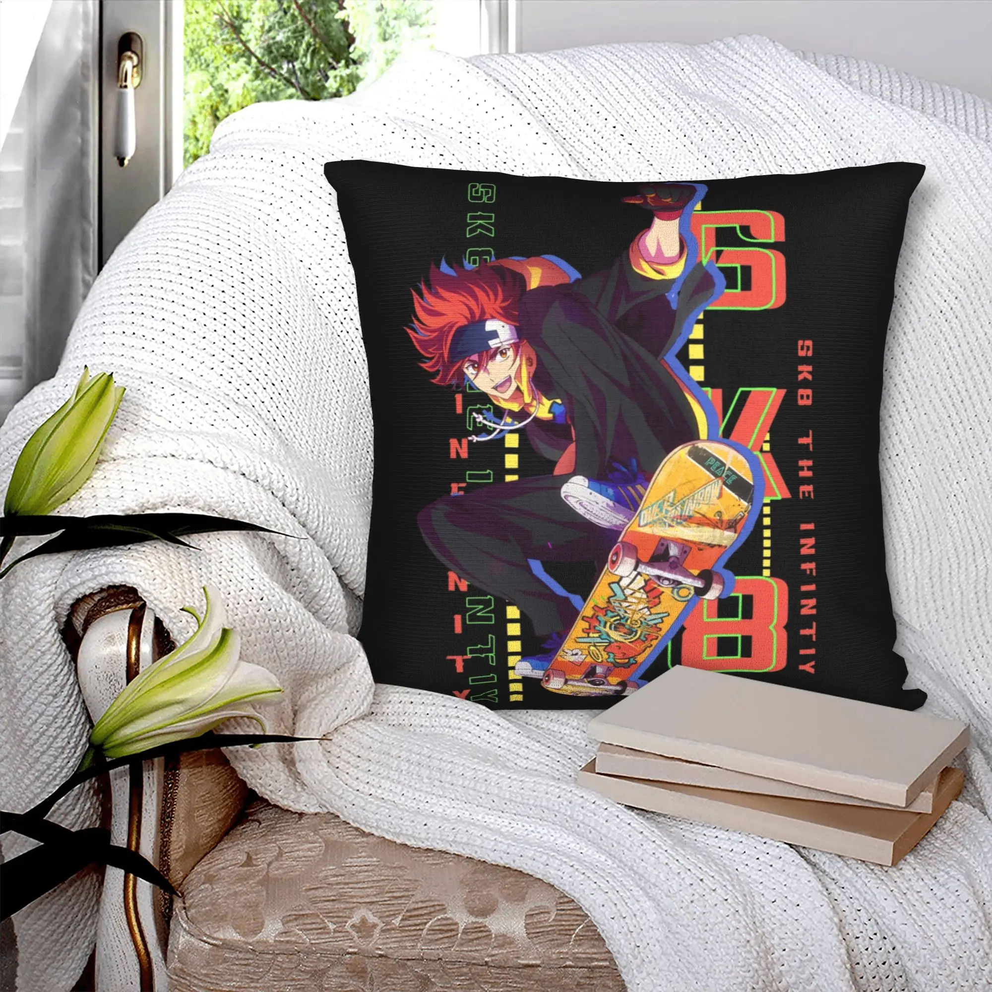 Sk8 The Infinity Reki Luxury Pillow Cover Home Decorative Harajuku Anime Skateboard Game Chair Cushion