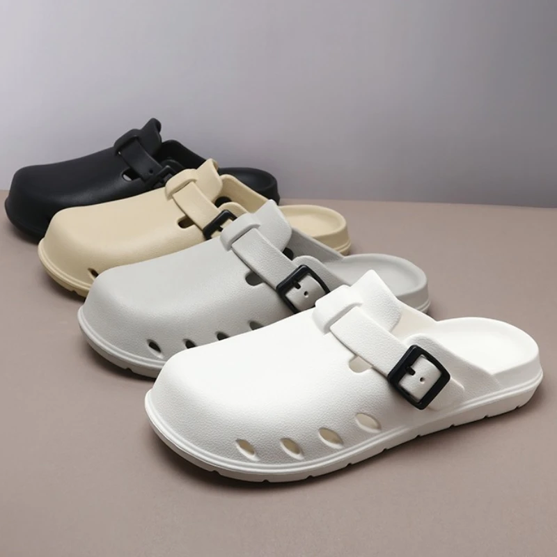 

Summer New Lightweight Flat Breathable Anti-slip Casual Outdoor Fashion Sandals for Men Large Sizes Solid Colors Simple Design