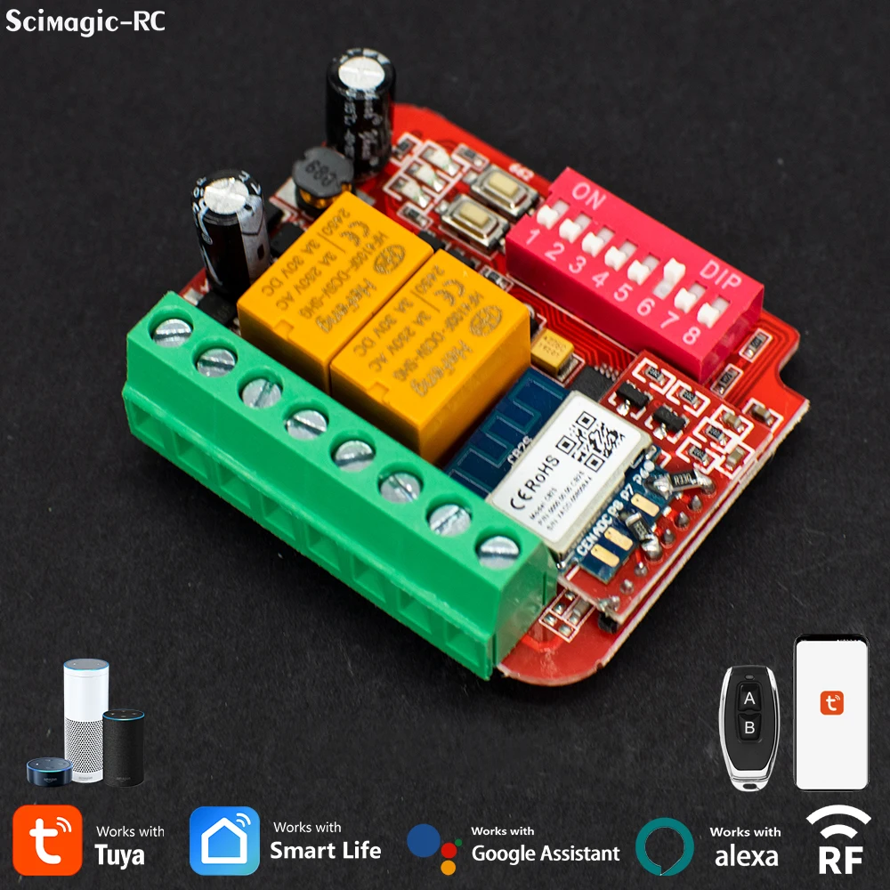 ユニバーサル Tuya スマートガレージドア受信機 300-868mhz Wifi スイッチゲートリモコン受信機 315 433 868 MHz RF リレー