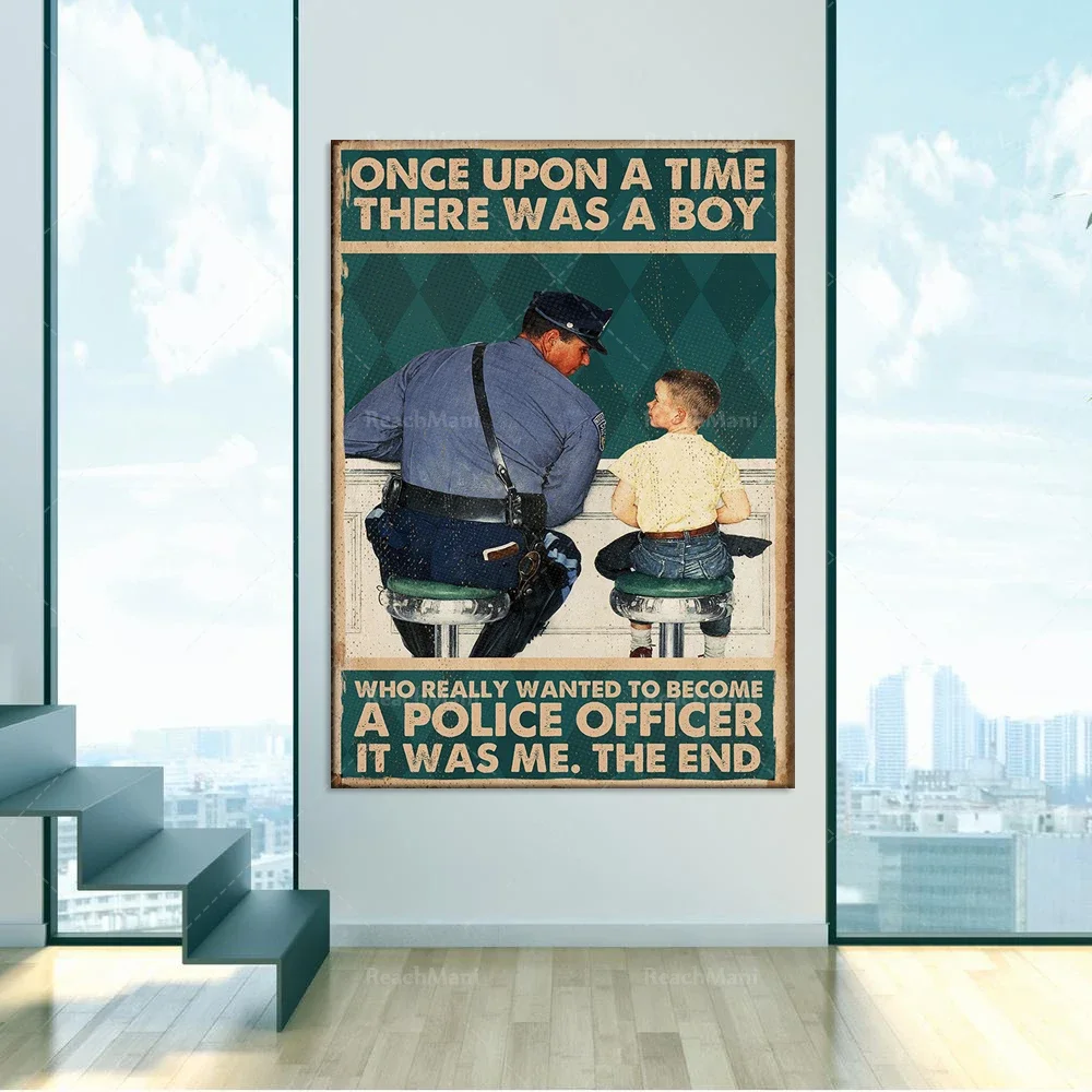 The police used to be a boy who really wanted to be a policeman family poster life decoration