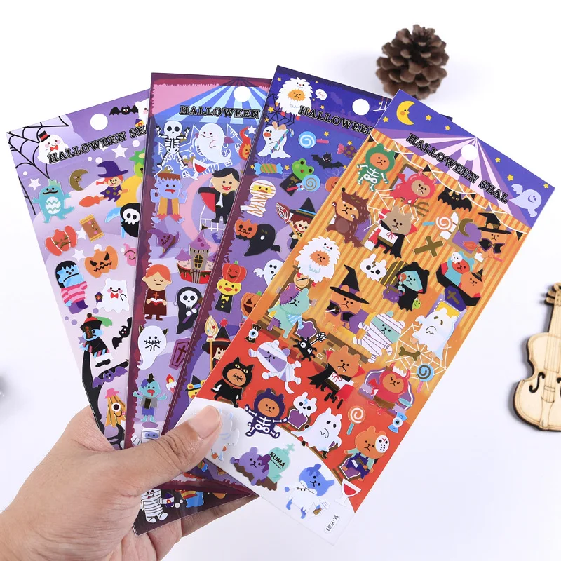 1pc Funny Halloween PVC Decorative Stickers Adhesive Stickers DIY Diary Stationery Stickers Children Gift School Office Supplies