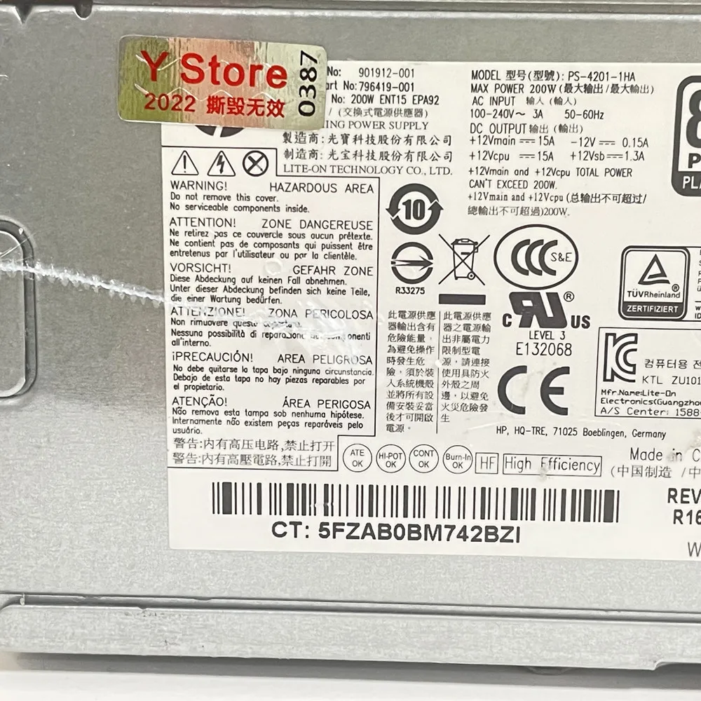 TT Novo Original Para HP ProDesk EliteDesk 600 G2 705 G2 800 G2 D14-200P1A SFF 200W fonte de Alimentação 796419-901912-002 001 901912-001