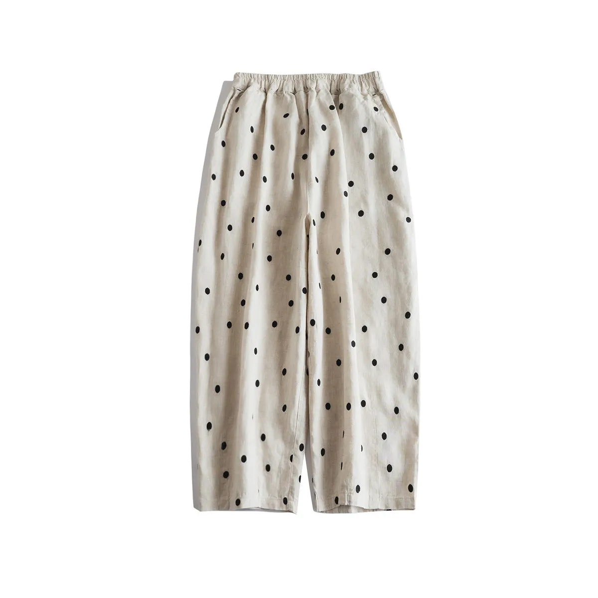 

Dave&di Prickly Carrot Pants Made Of Linen Simple And Artistic Versatile Decorated With Legs Loose Cropped Pants