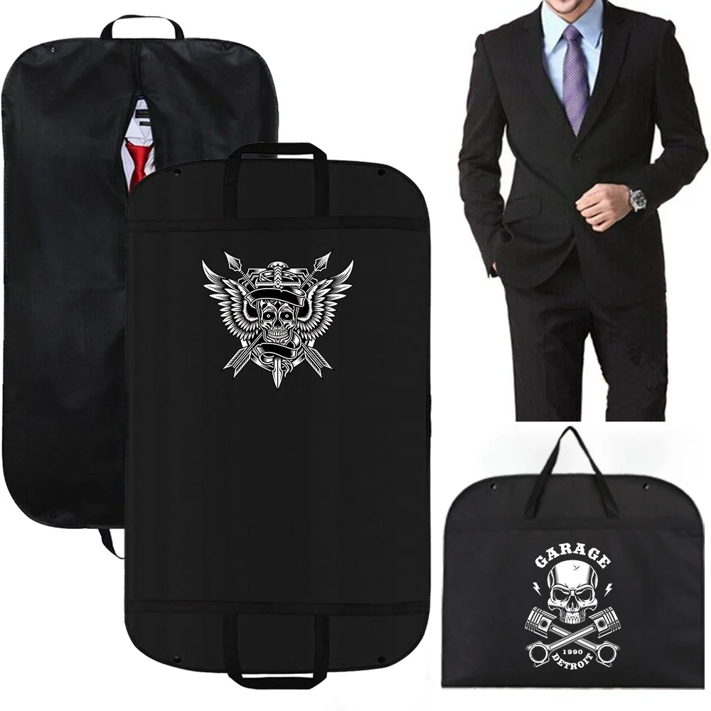 

Dustproof Clothing Covers Western Suit Dust Cover Skull Print Coat Storage Bag Protector Hanging Garment Bags Closet Organizer