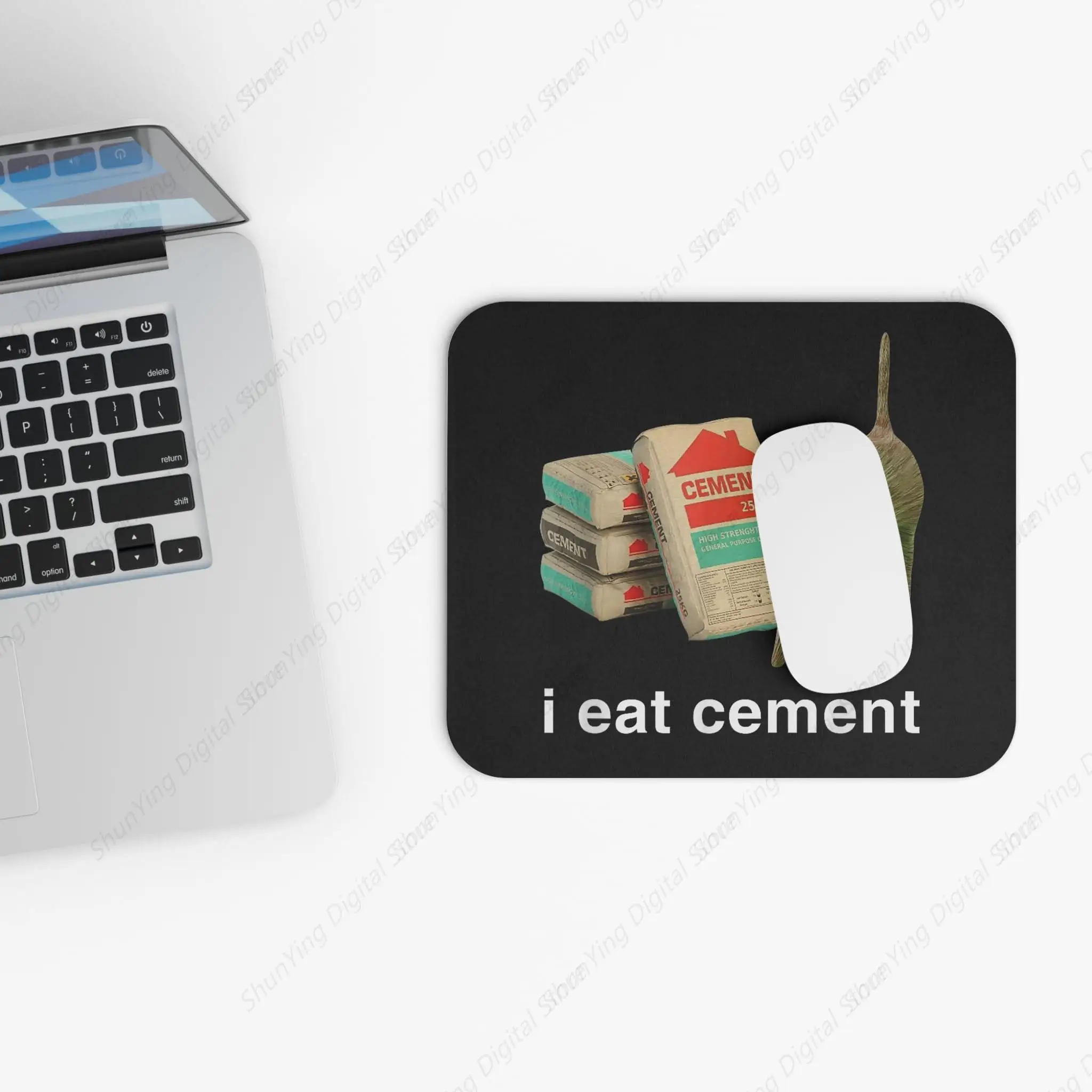 Funny I Eat Cement Cat Curse Pattern Mouse Pad Anti Slip Game Mouse Pad Office Rubber Base Home Gift Cat