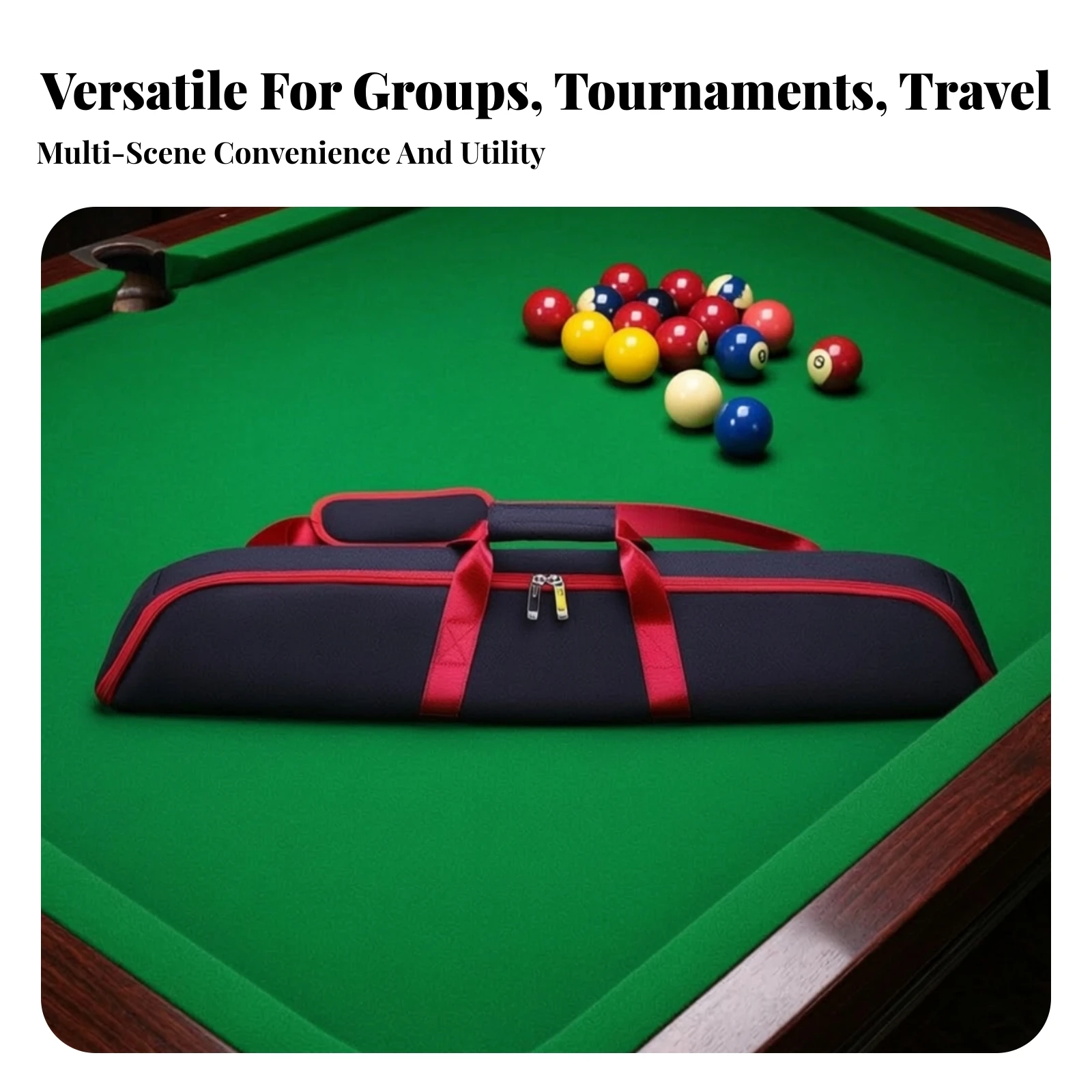Billiard Cue Bag with Shoulder Strap Adjustable Pool Cue Bag with Shoulder Strap Scratch-Resistant Organized