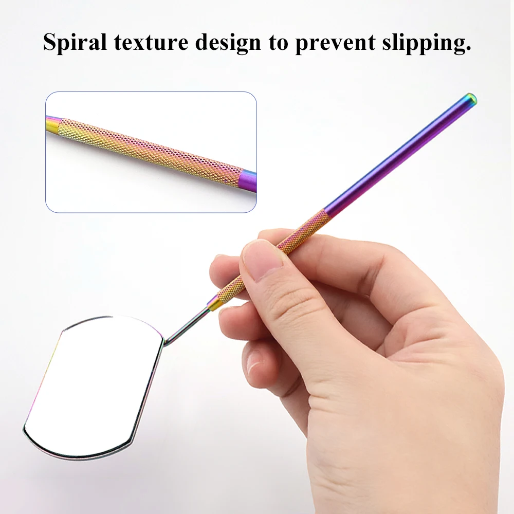 Lashtalk Colorful Stainless Steel Checking Mirror Eyelash Extension Professional Makeup Tool Dental Mirrors Mouth Fake Lashes
