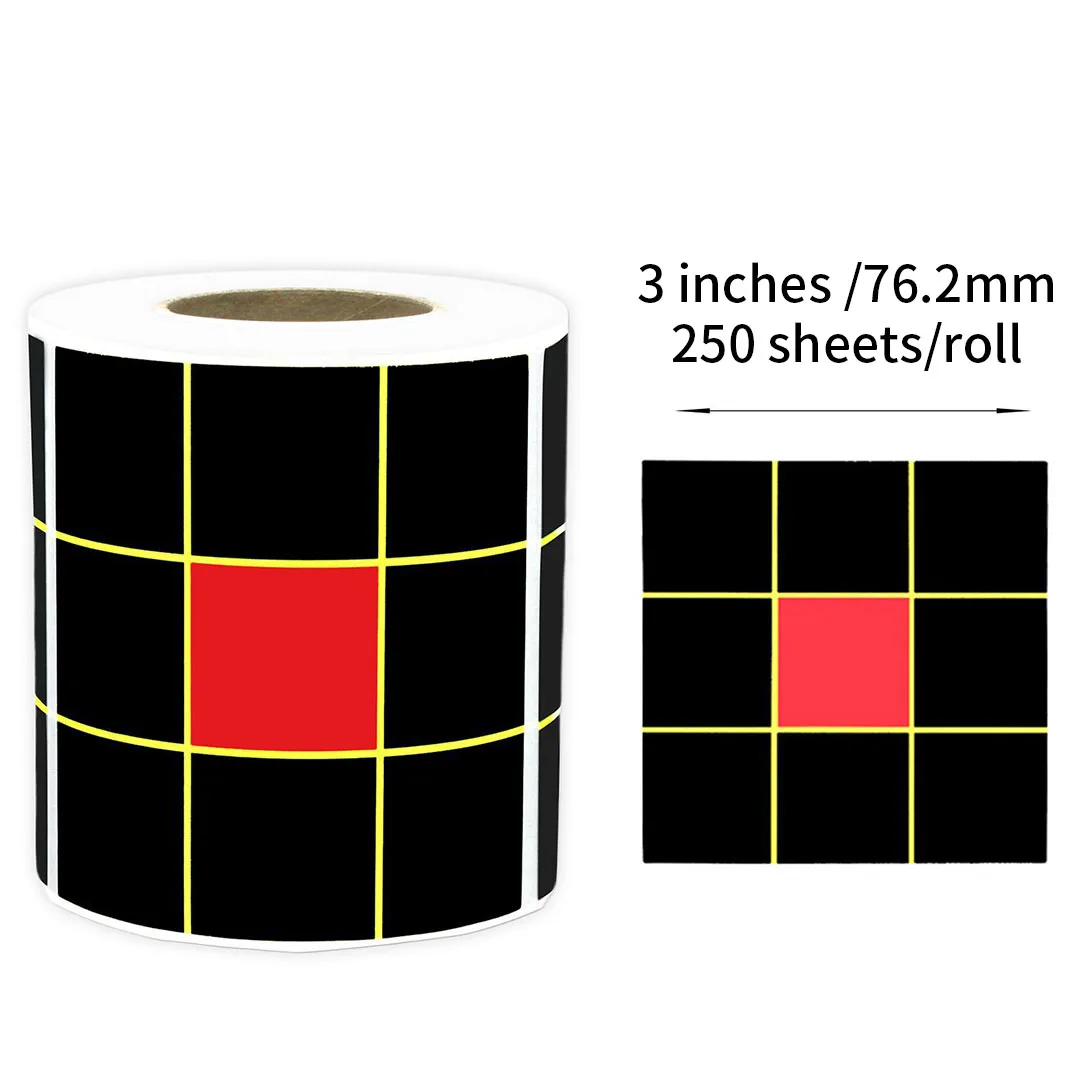 100/200/250Pcs Splatter Splash Paper Per Roll 3inch Adhesive Shooting Shooting Reactive Practice Training