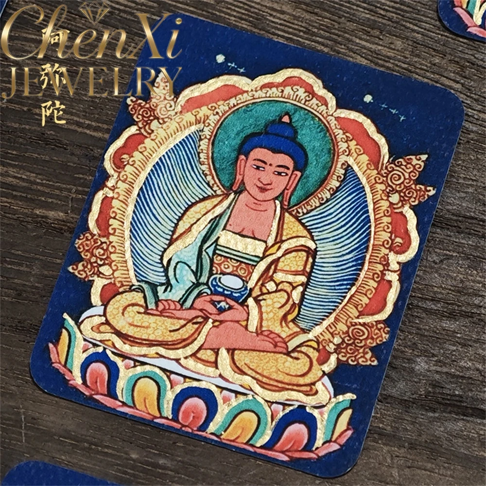 

Zakiram, Yellow Wealth God, Nine-Tailed Fox, Hand-Painted, Decorated With Gold, Thangka Pendant Luxury Quality Jewelry Exquisite