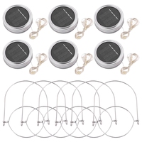 Promotion! Solar Jar Lid Lights, 6 Pack 20 Led String Fairy Star Firefly Jar Lids Lights,6 Hangers Included(Jars Not Included),