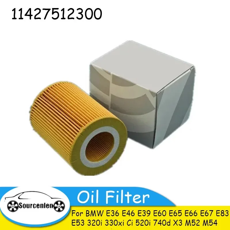 Car Oil Filter Kit 11427512300 for BMW E36 E46 E39 E60 E65 E66 E67 E83 E53 320i 330xi Ci 520i 740d X3 M52 M54 Engine Oil Filter