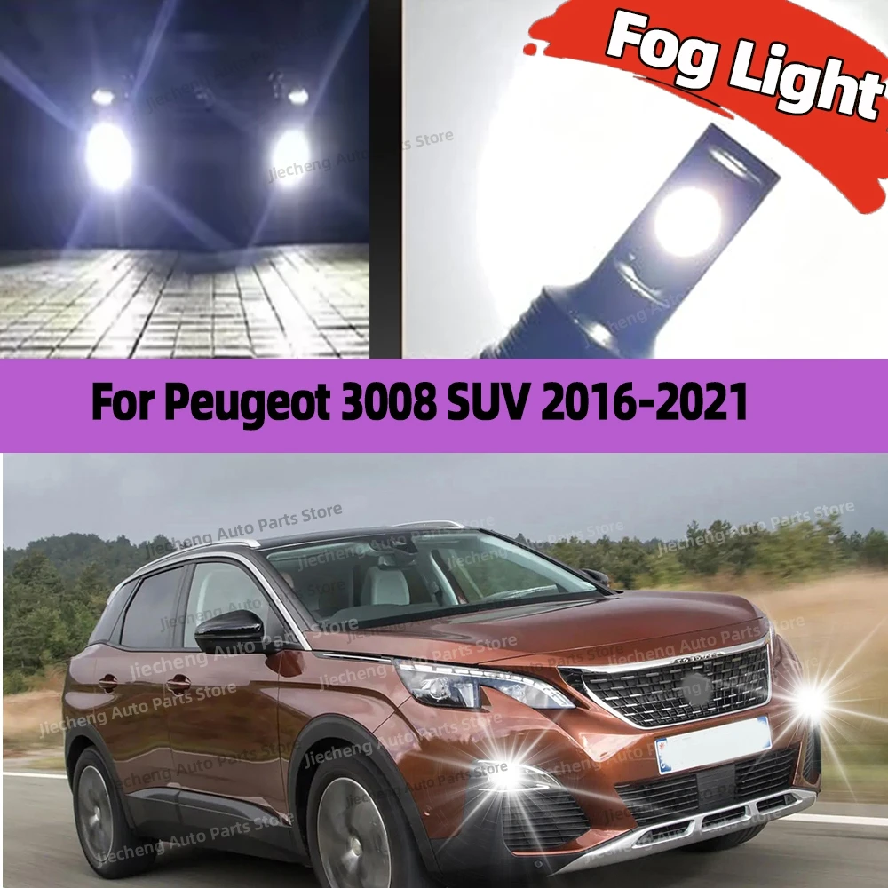 

2Pcs High Bright Led Light Bulb Car Fog Lamp 12V 6000K CSP Chip For Peugeot 3008 SUV 2016 2017 2018 2019 2020 2021 Plug and Play