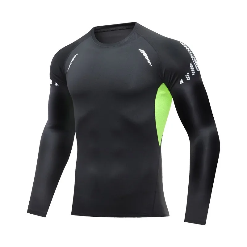 Hot-selling High Elasticity Fitness Suit Men's Tight Fitting Quick Drying Suit Moisture Wicking Running Long Sleeved Sports