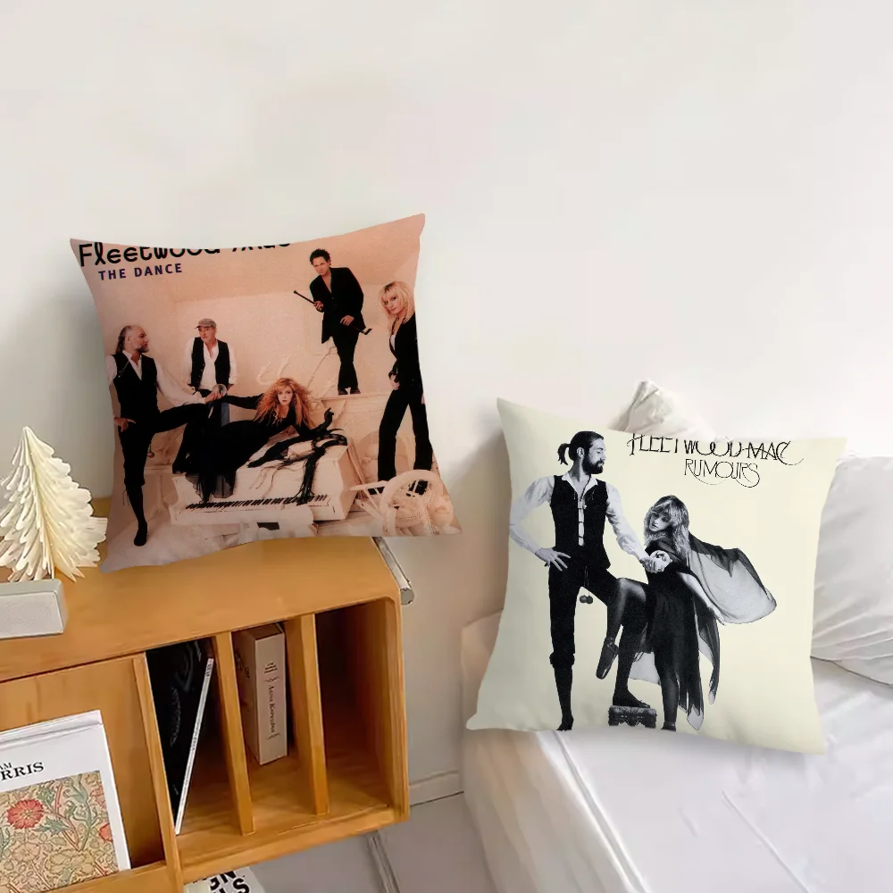 Rock Band Fleetwood Mac  Pillow Case For Sofa Bedroom Living Room Office Bedside Table Backrest Cushion Printing Square