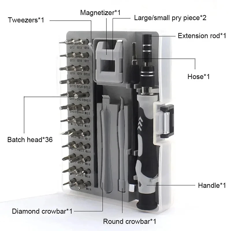 Huishoudelijke 45 In 1 Magnetische Schroevendraaierset Voor Nauwkeurig Onderhoud Van Telefoons Horloges En Camera 'S