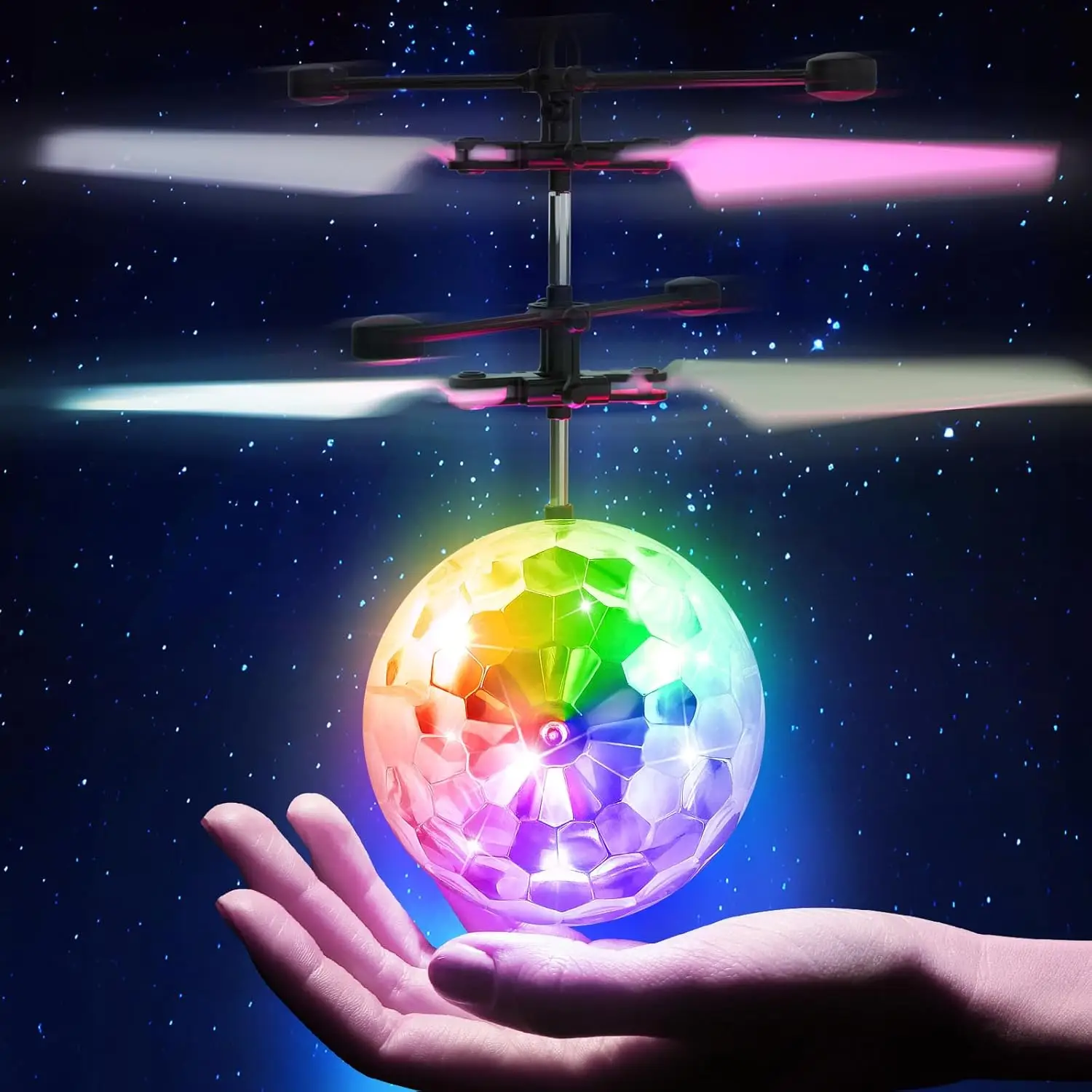 Children's Toy Induction Colorful Crystal Ball Gyroscope Intelligent Induction Floating Ball Luminous Toy Gifts for Kids Family
