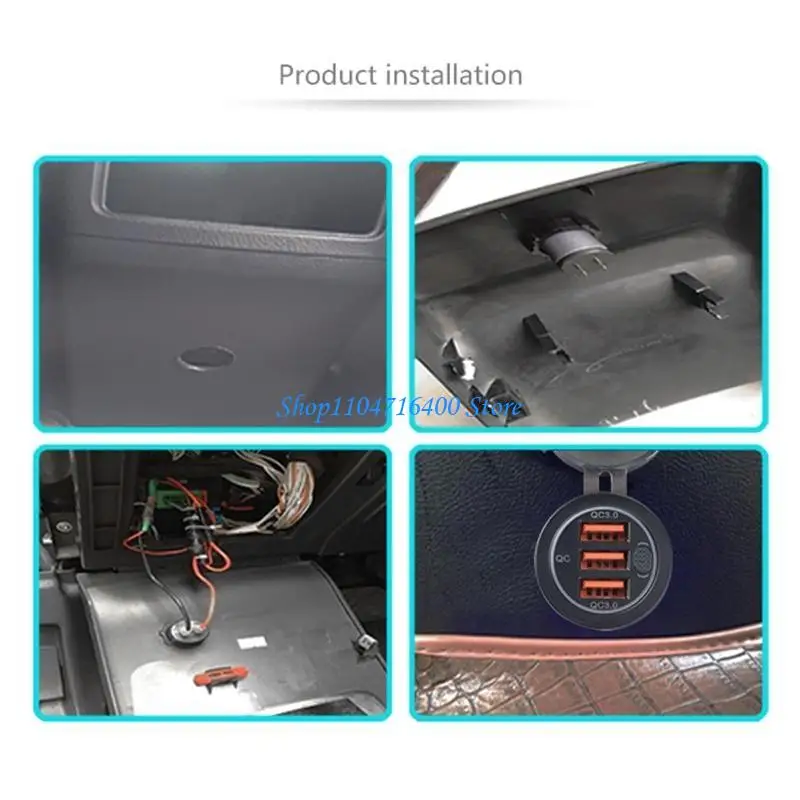 

y1gd 3 Port USB Car QC3.0 Fast Charging USB Car Adapter 12V-24V