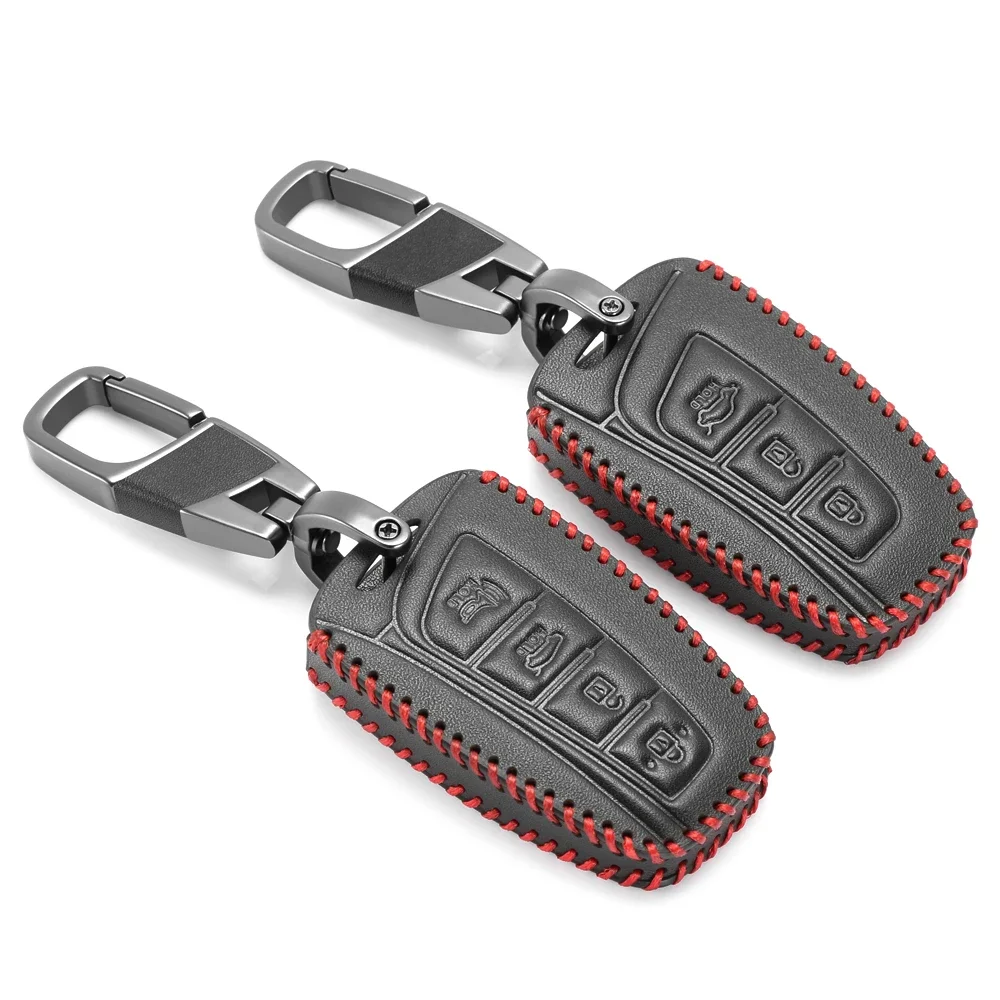 

Новый кожаный чехол для дистанционного ключа для Hyundai Santa Fe Grand Santa Fe 2018 IX45 EQUUS AZERA Grandeur HG Sedan Genesis G80