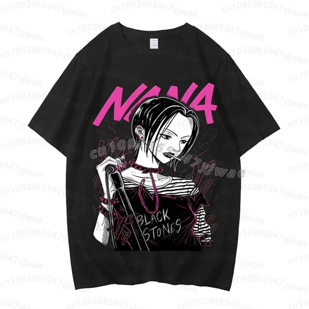 2026 Women Summer Black Stones Nana Osaki Printed Fashion T-Shirt Men Women's Fashion High Quality Loose Casual Cosplay T-Shirt
