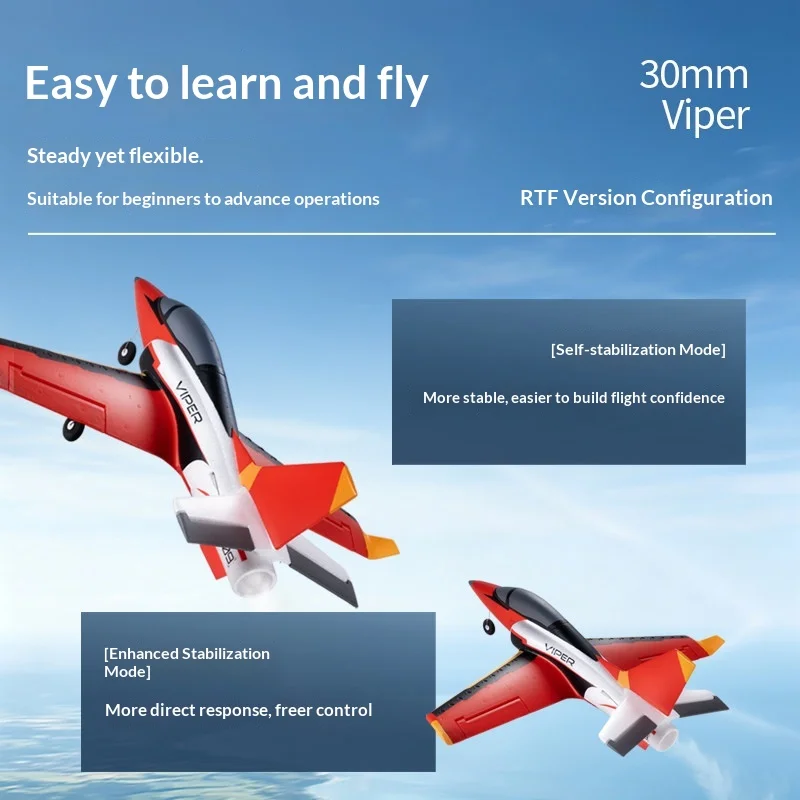 Blue Arrow 30mm Ducted Fan Fixed Wing RC Airplane Beginner Crashproof Electric Remote Control Aircraft Model