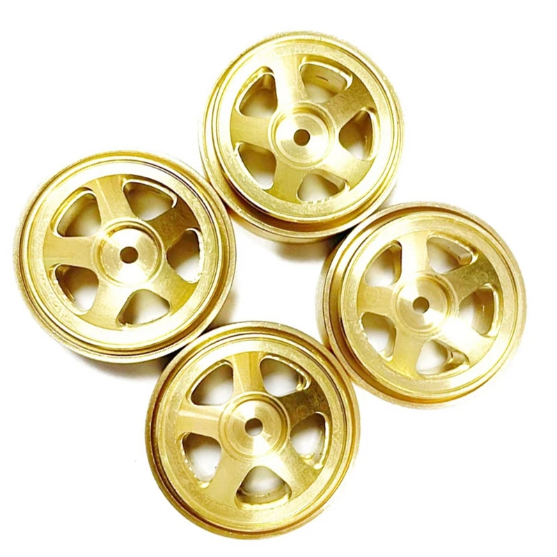 4PCS Brass Beadlock Wheel Rim Hub Counterweight For 1/18 Scale FMS Toyota Fj Cruiser Land Cruiser RC Car Upgrade Parts