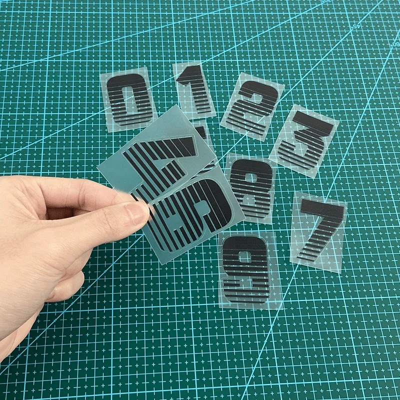 Number Sticker 0123456789 Black Stripe Decal Waterproof Vinyl Motorcycle Racing Helmet Bike Laptop Mailbox Decoration