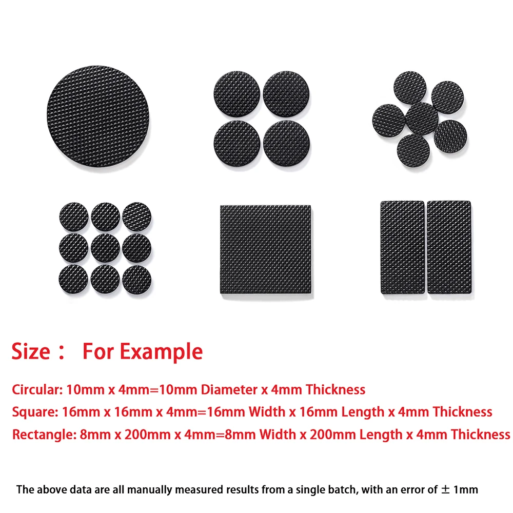 1Set 8Pcs Non-slip Self Adhesive Furniture EVA Table Chair Feet Pads Round Square Sofa Chair Leg Sticky Pad Floor Protectors Mat