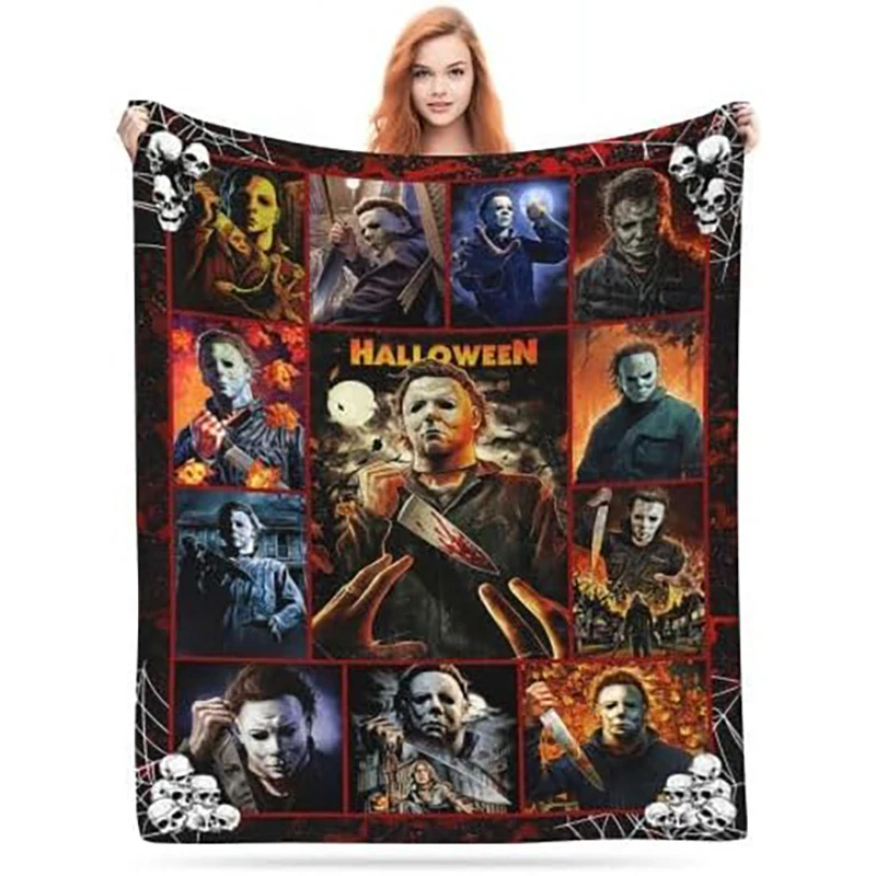 Terrifying scenes of Halloween blankets, super soft and warm blankets, beds, sofas, living rooms, soft and warm