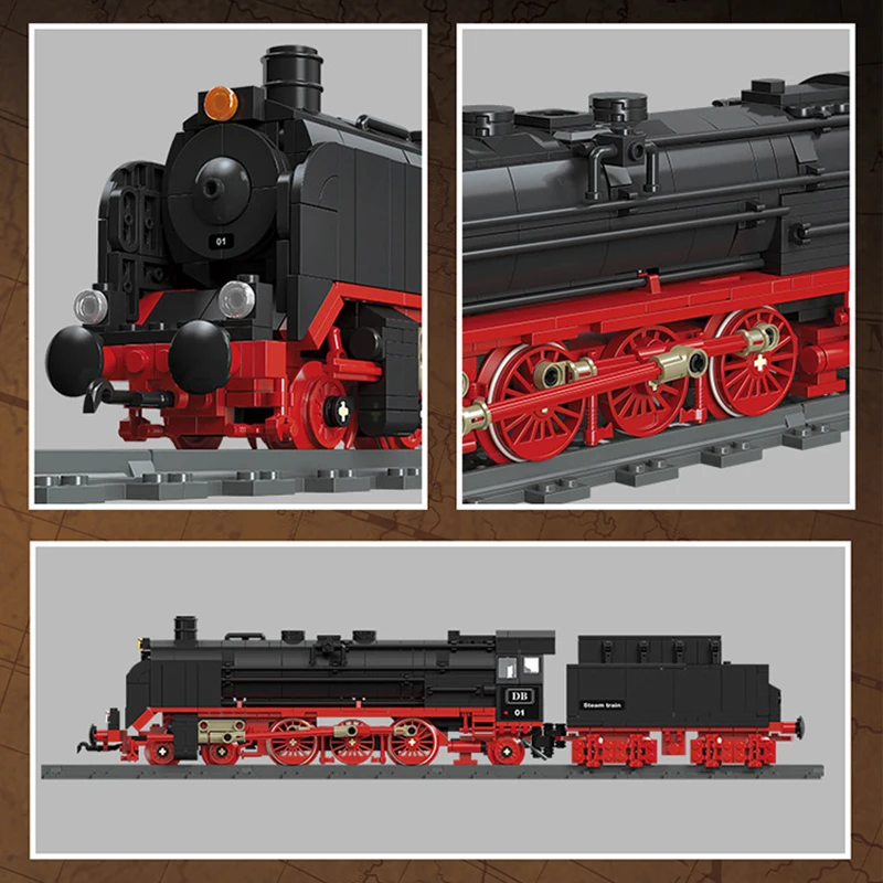 59004 BR01 Steam Simulation Train Model Building Block Train Small Particle Children\'s Assembly Toy Boy Adult Birthday Gifts