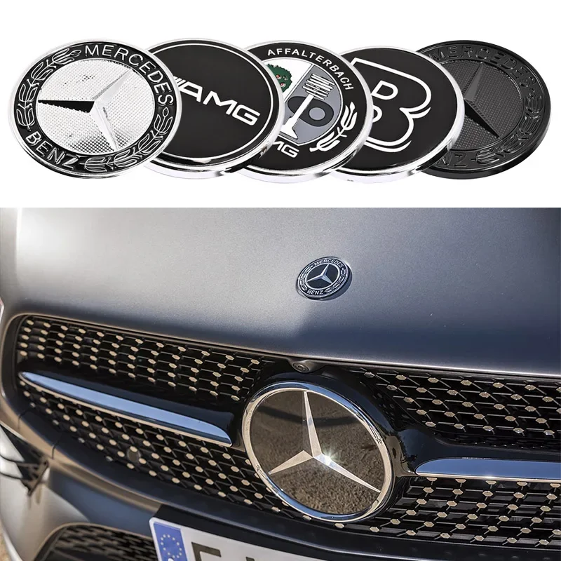 57mm Auto-Motorhaube Emblem Abzeichen Aufkleber für Mercedes Benz Brabus AMG W124 W140 W163 W202 W203 W204 W210 W211 W205