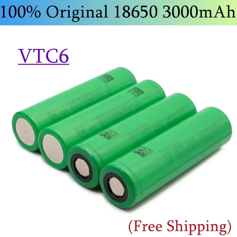 VTC6 3.7V 3000mAh rechargeable Li-ion battery 18650 for Sony US18650VTC6 30A Toys flashlight tools