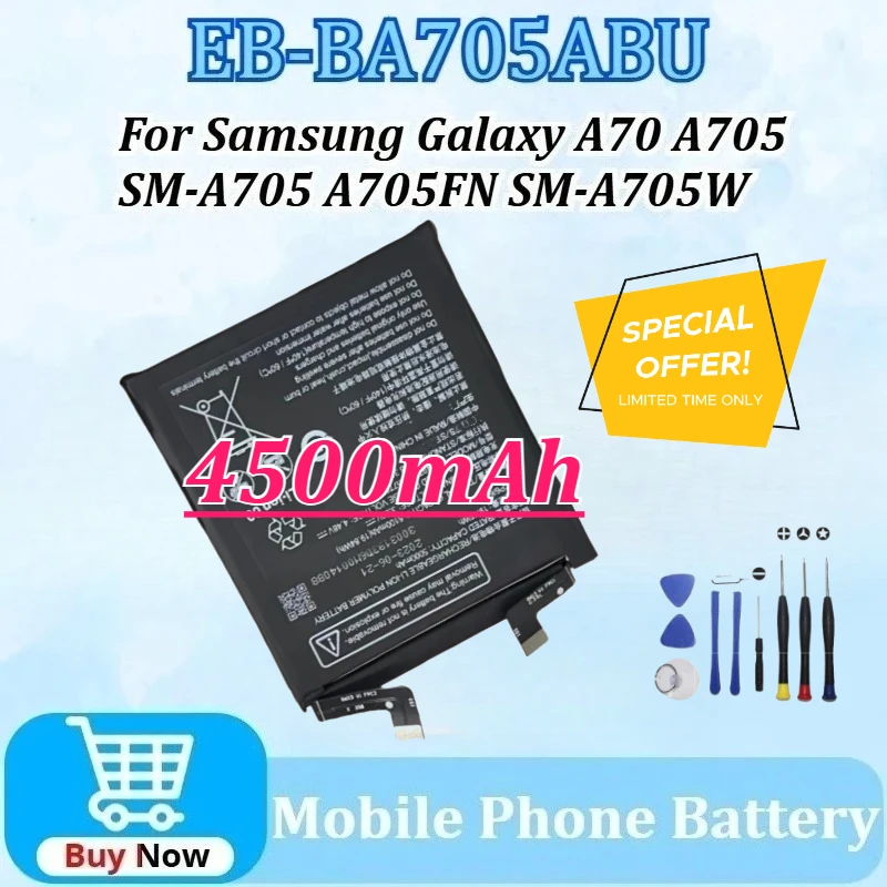 

EB-BA705ABU 4500mAh Replacement Battery for Samsung Galaxy A705 A70 SM-A705 A705FN A70S A707 SM-A705W Batteries with Tools