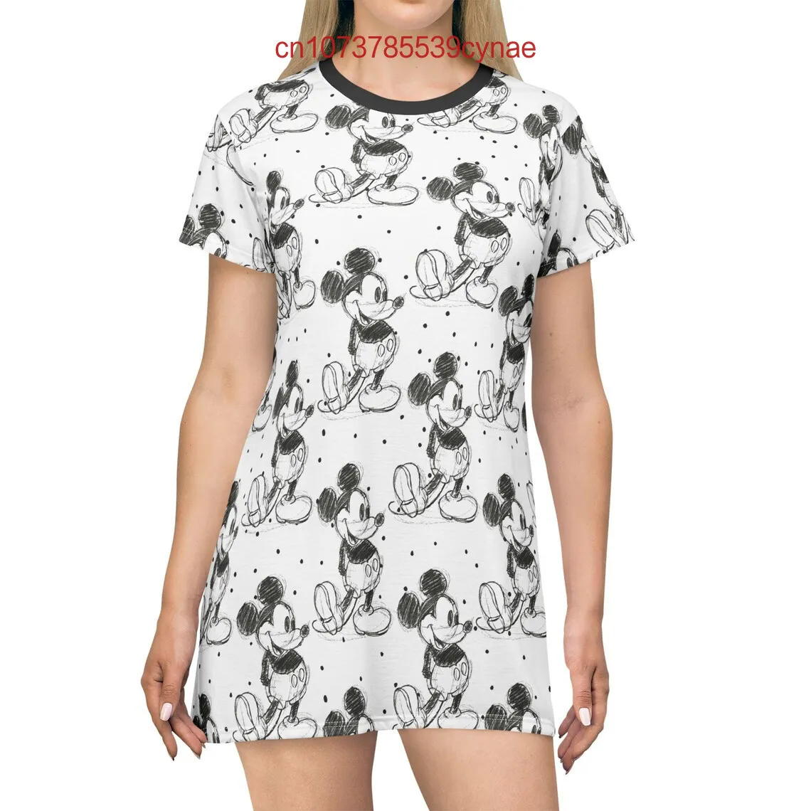 Nuovo schizzo di Steamboat Mickey T-shirt da donna Abito stampato in 3D Disney Street Fashion Abito a maniche corte Abito sexy Y2K