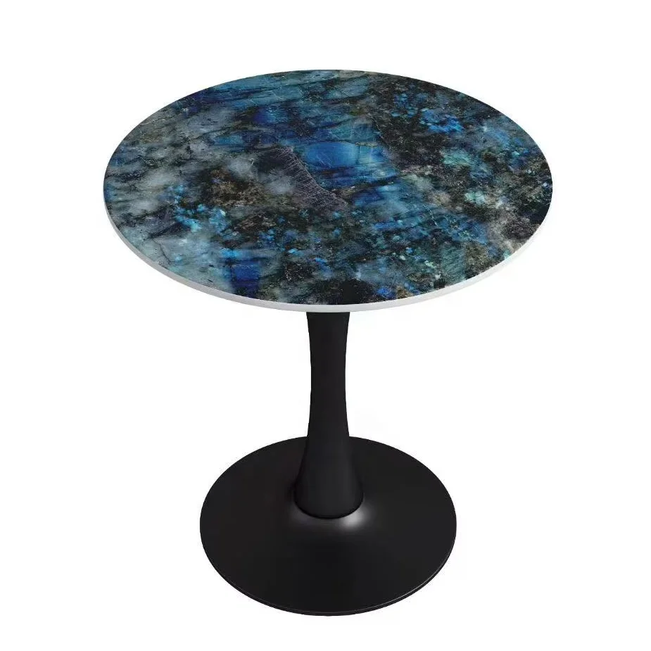 */ Wholesale Sintered Stone Slab Microcrystal Ceramic Resin Tabletop Carbon Steel Painted Iron Bracket Restaurant Dining Table