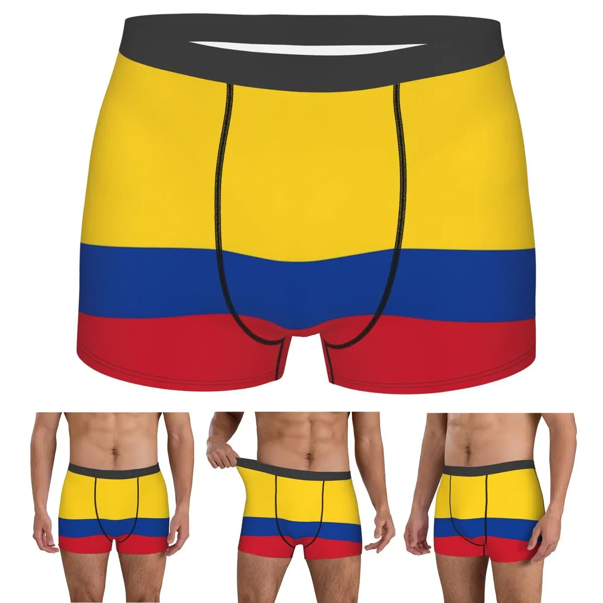 Boxer Underpants Shorts Colombia Flag - Colombian Dress Panties Men's Comfortable Underwear for Homme Man Boyfriend Gifts