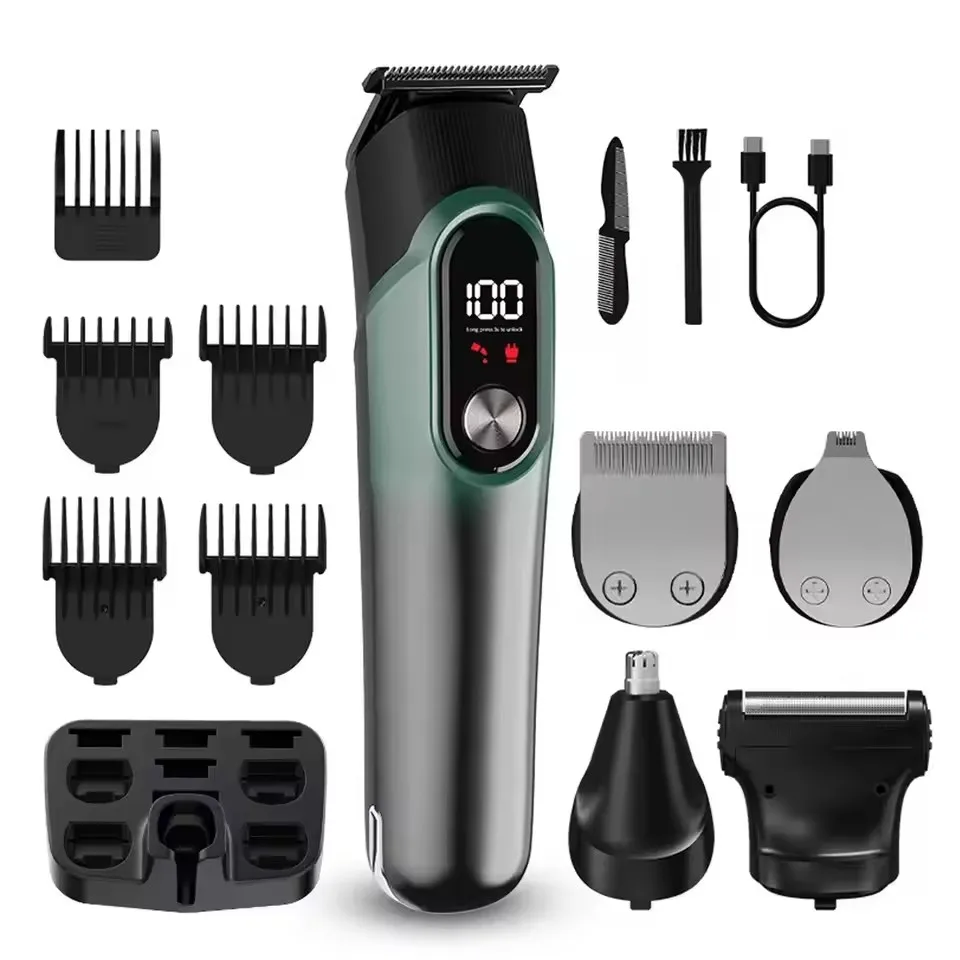 

New 2025 Youpin Hair Clipper Five in One Set Digital Display Electric Pushadjustable Shaving Head Carving Electric Push