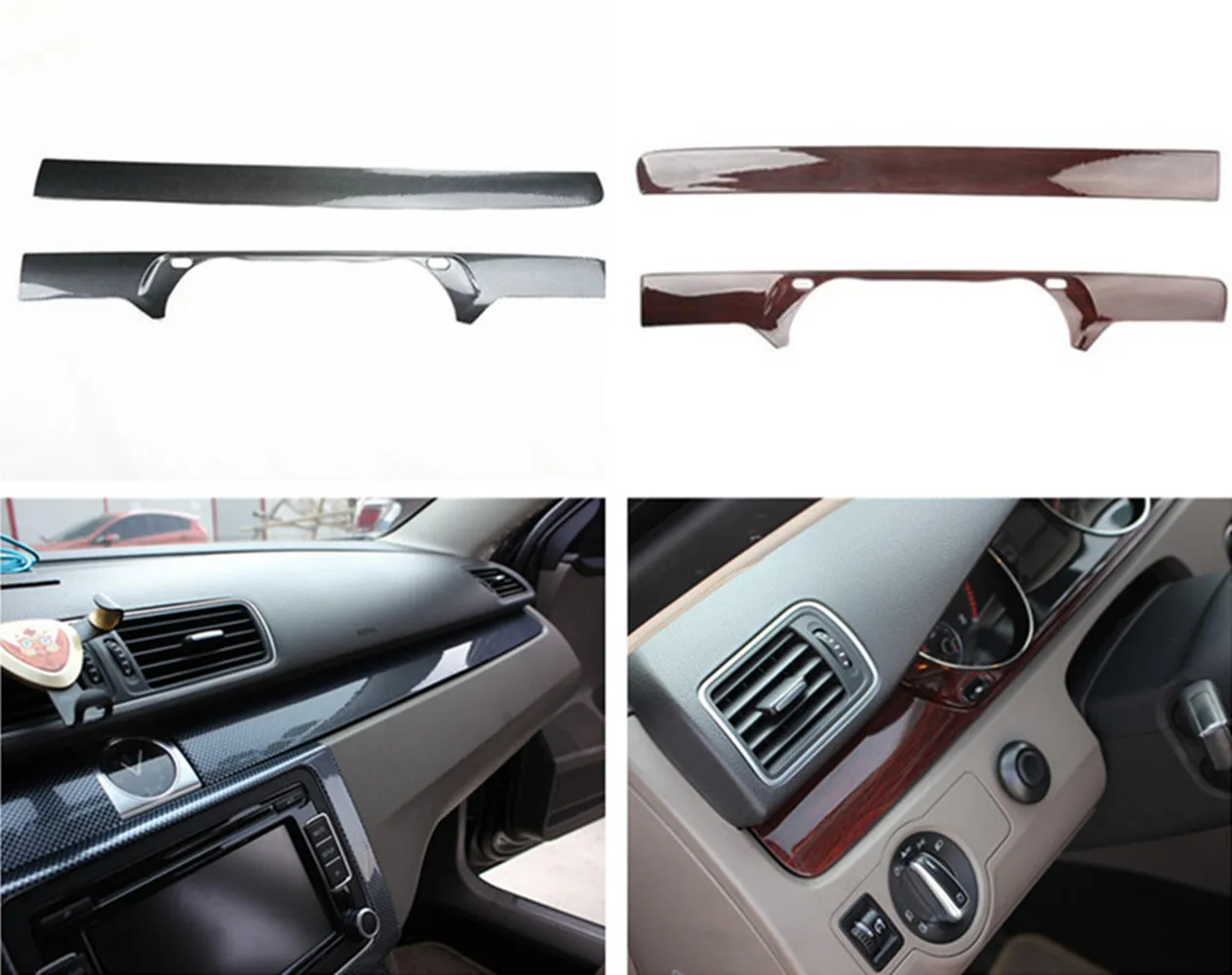 2pcs/lot Car stickers ABS carbon fiber grain Passenger side dashboard decoration cover for 2012-2015 VW Volkswagen Passat B7  CC