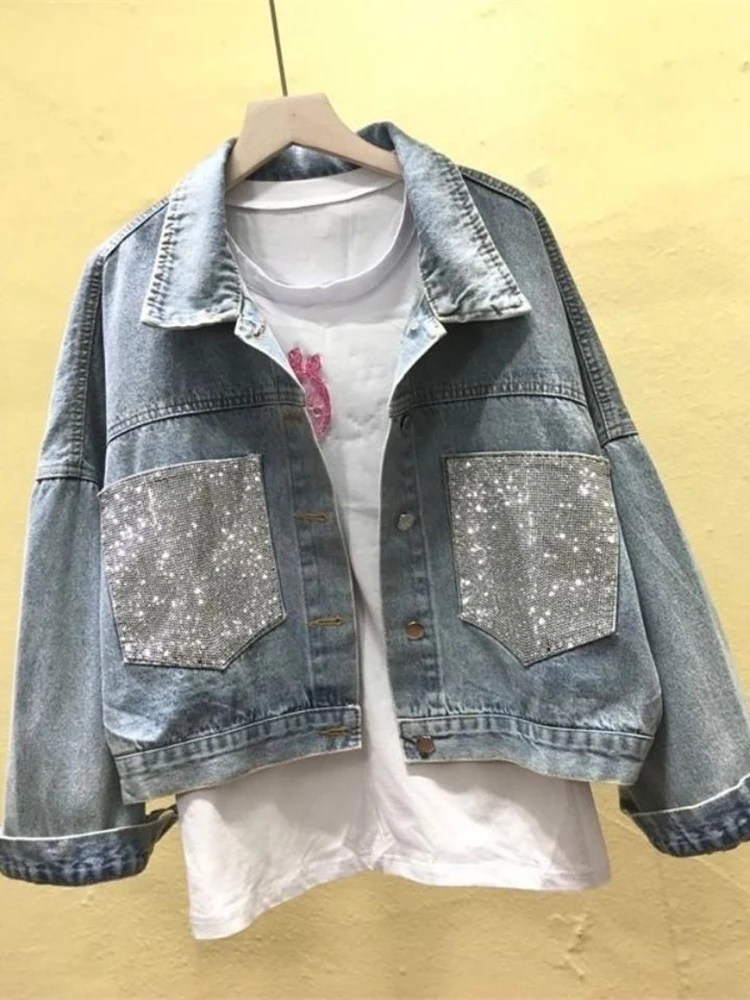 Autumn Fashion Y2K Street Wear Versatile Loose Short Women's Denim Jacket New Korean Style Hot Stamping Women Denim Jacket