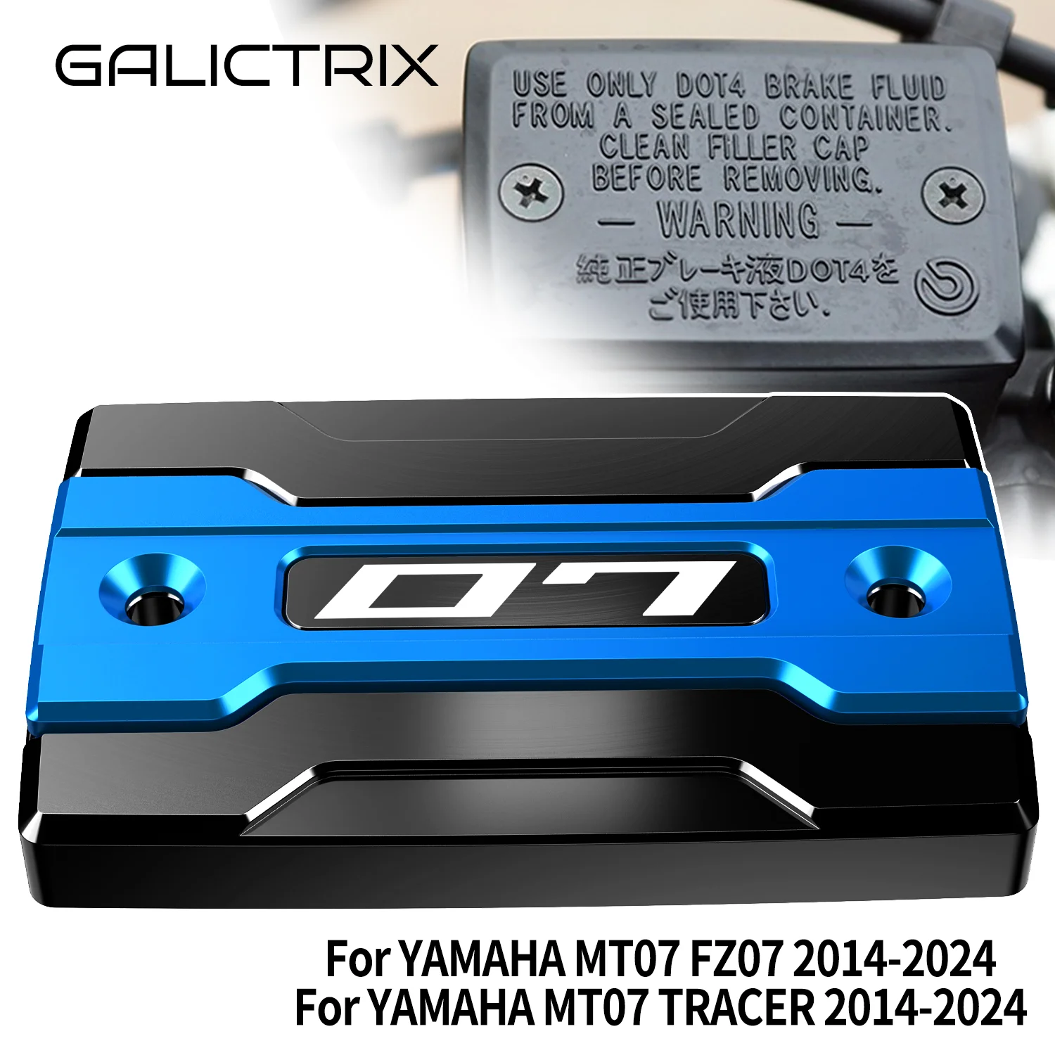 For Yamaha MT-07 MT07 MT 07 FZ07 2014-2025 2024 Motorcycle Accessories Front Brake Fluid Reservoir Cover Engine Oil Filler Cap