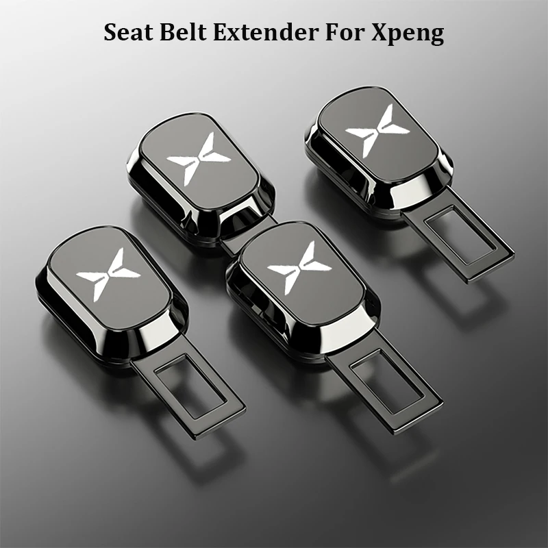1 Pair Black Car Seat Belt Clip Buckle One Button To Release Insert Socket Extender Compatible With For Xpeng All Models