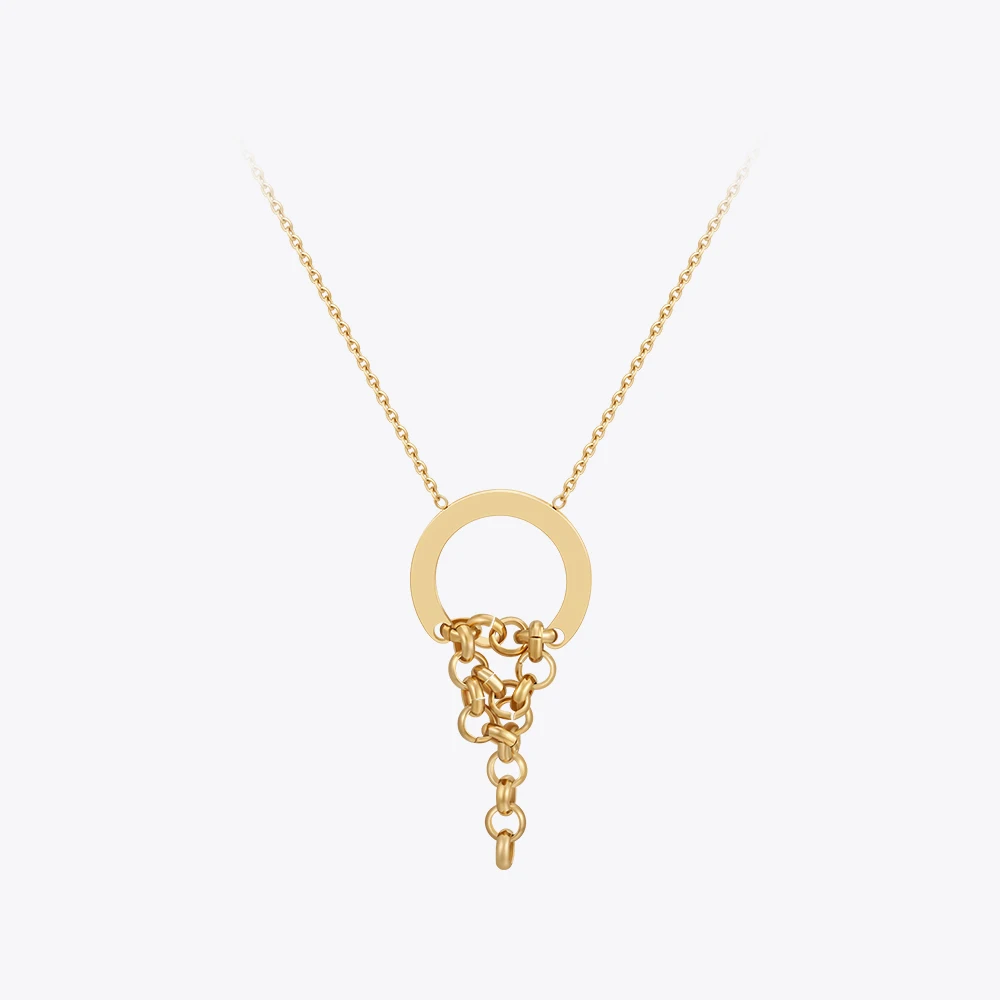 ENFASHION Geometry Disc Chain Pendant Necklace For Women's Collares Para Mujer Stainless steel Gold Color Stylish Jewelry 3427