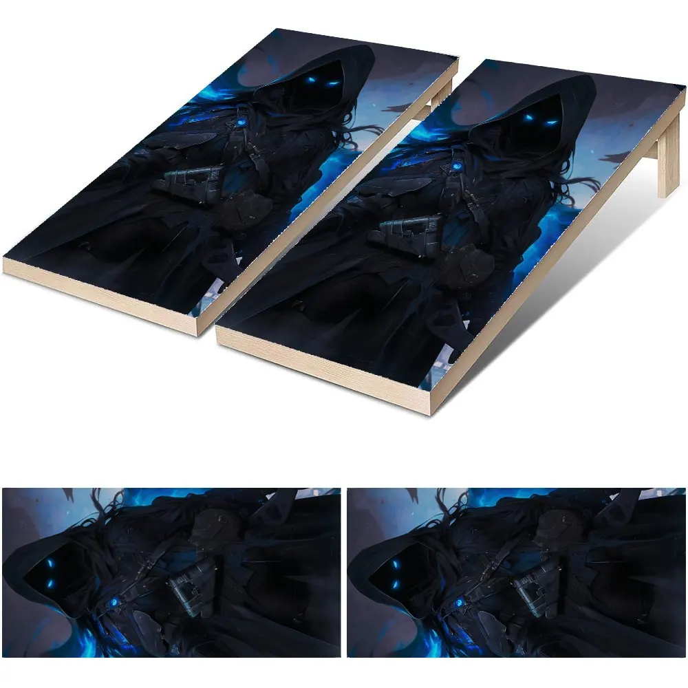 

Blue Shadow Waterproof Cornhole Board Vinyl Wraps, PVC Outdoor Game Board Design, Perfect for Sports & Leisure Activities, Durab