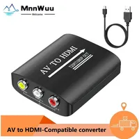 MnnWuu AV to HDMI Converter, AV to HDMI Adapter Support 720p/1080p for PS1/PS2/PS3/Xbox 360/WII/N64/SNES/STB/VHS/VCR/Blue-Ray