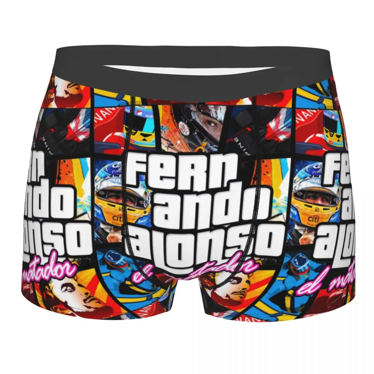 Fernando Alonso 14 Men\'s Long Underwear Racing Car Boxer Briefs Shorts Panties Novelty Soft Underpants for Male S-XXL