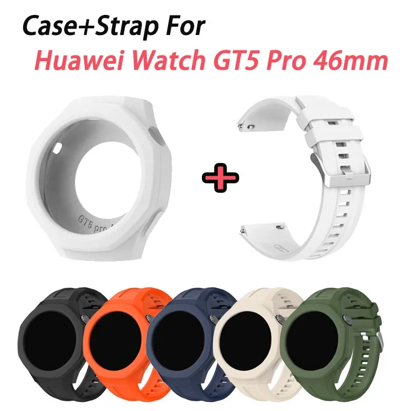 Suitable for Huawei Watch GT5 Pro 46mm Strap 22mm + Protective Case | Super Wear-Resistant | Skin-Friendly | for Men and Women