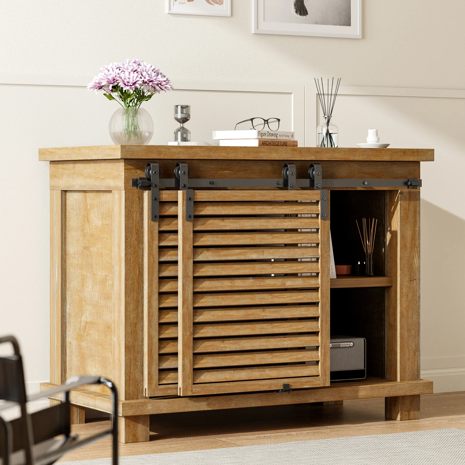 

Mini Double Overlay Cabinet Door Track and Roller Hardware Kit