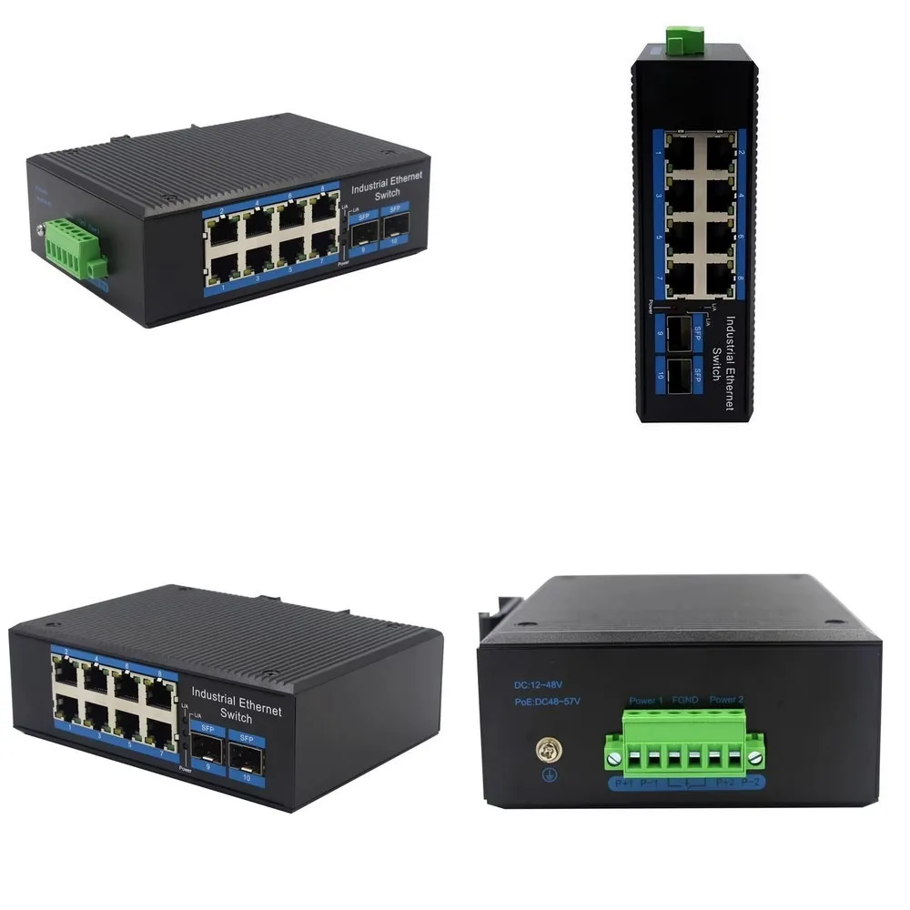 L2 Managed Switch, 8x1000M SFP + 2x SFP, QoS SNMP Stackable VLAN