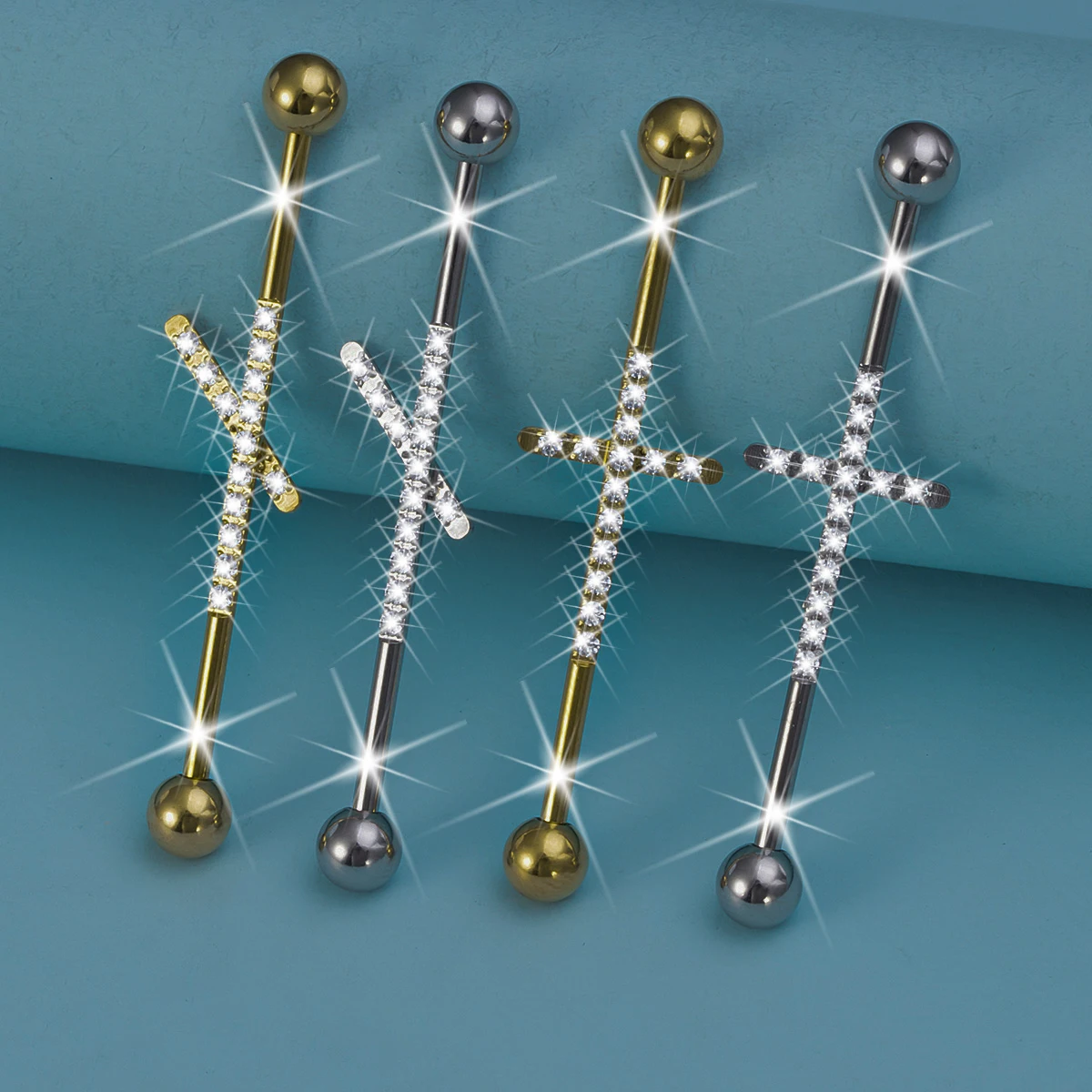1pc Zirconia Industrial Pierci - Body Jewelry Industrial 评论和价格