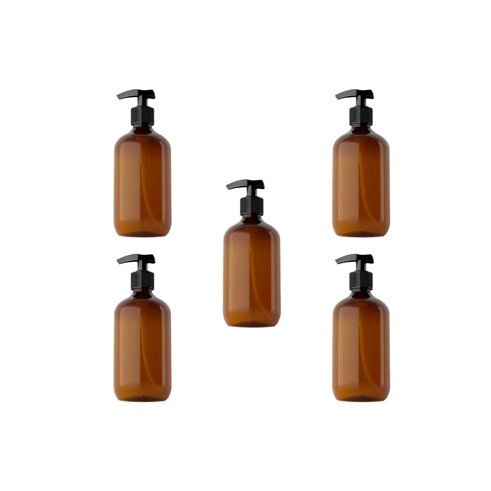 

5Pcs Plastic Empty Bottles 500ml Shampoo Subpackaging Pump Press Bottles Reusable Travel Pumps Subpackaging Bottle